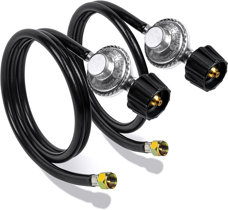GrillAce Gas Grill Regulator and Hose, Replacement for Weber, Charbroil, Nexgrill Grill, Propane Patio Heater and Fire Pit... (3FT+6FT) - Image 1